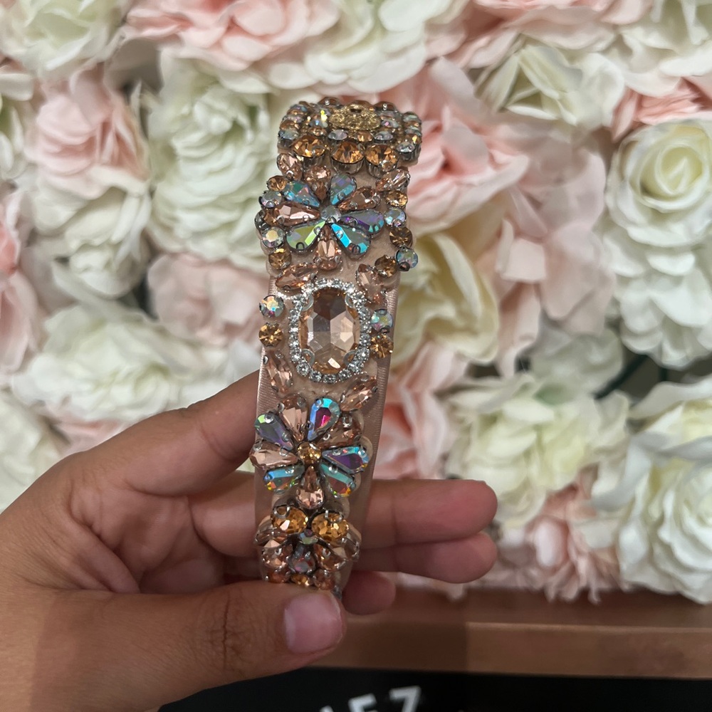 Beige with rhinestones headband